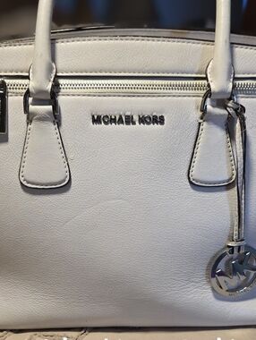 Michael Kors Large Sophie Satchel In Optic White